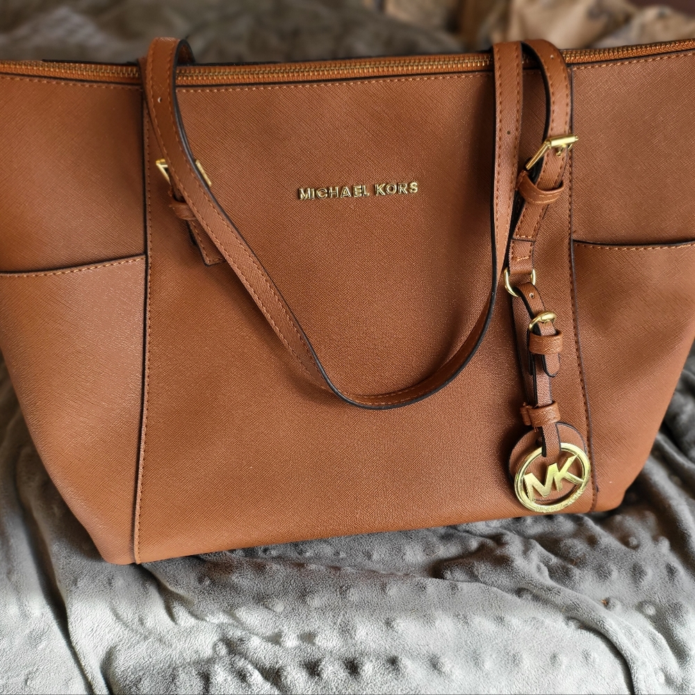 Michael Kors purse bag satchel tan camel